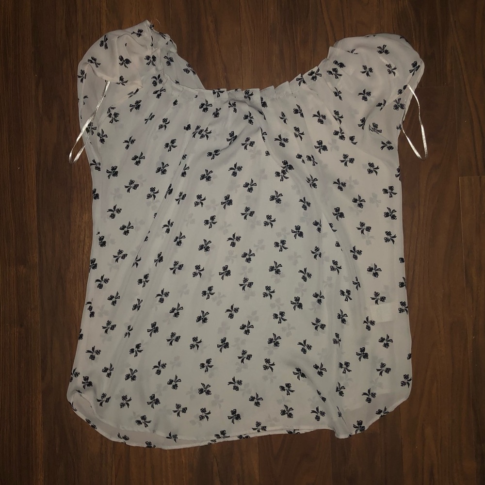 White blouse with ribbons